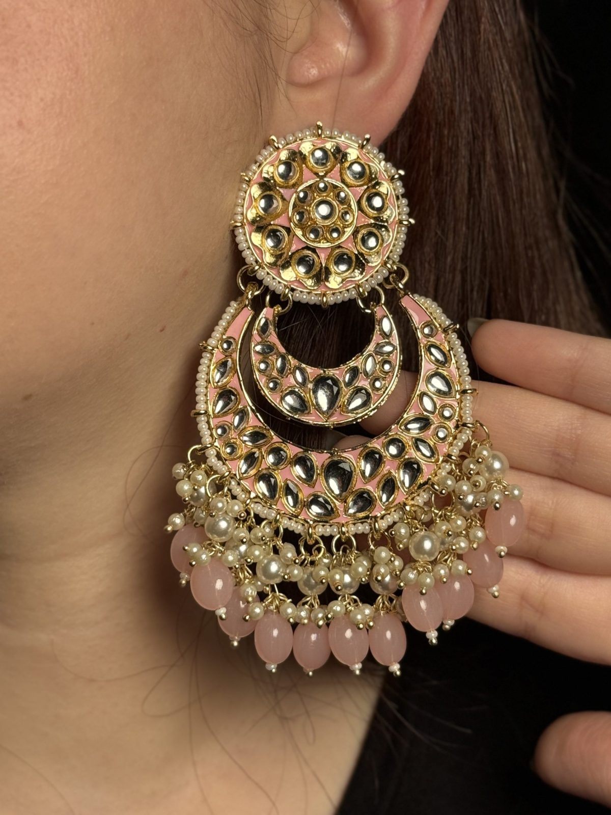 Shama Gemstone Chandbali Earrings