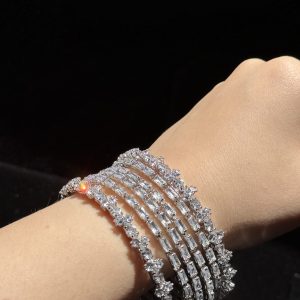 Sterling Crystal Riviera Bangle Set