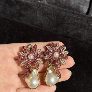 Zinnia Bloom Drop Earrings