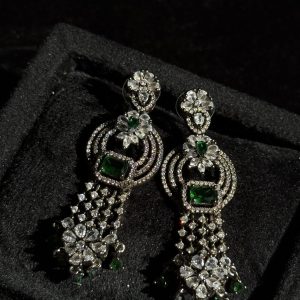 Rose Vintage Inspired Tassel Earrings Green