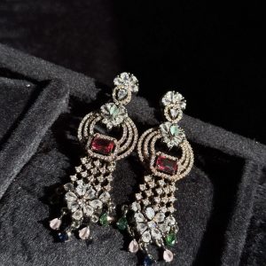 Rose Vintage Inspired Tassel Earrings REd