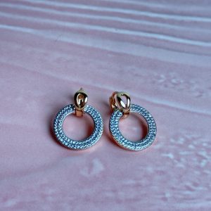 Sparkling Circle Crystal Stud Earrings
