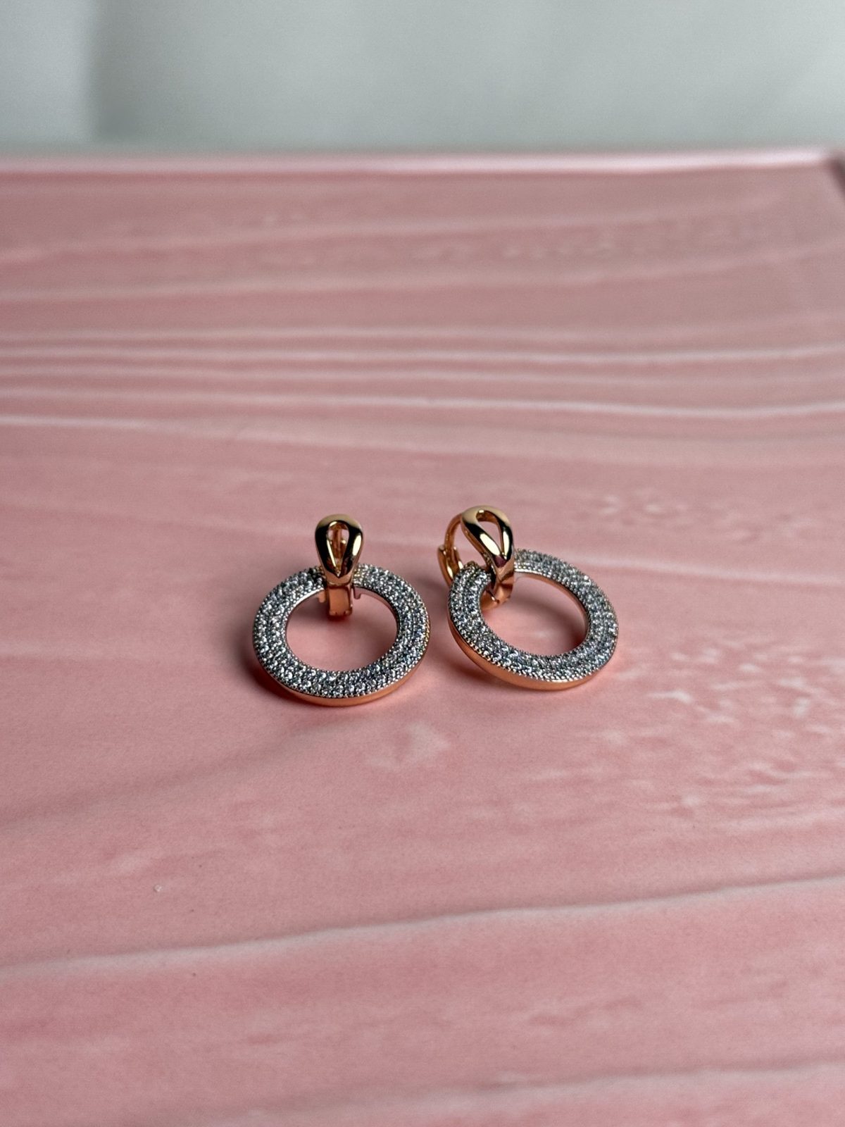 Sparkling Circle Crystal Stud Earrings