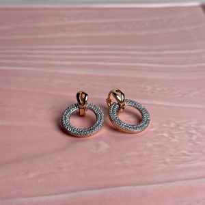 Sparkling Circle Crystal Stud Earrings