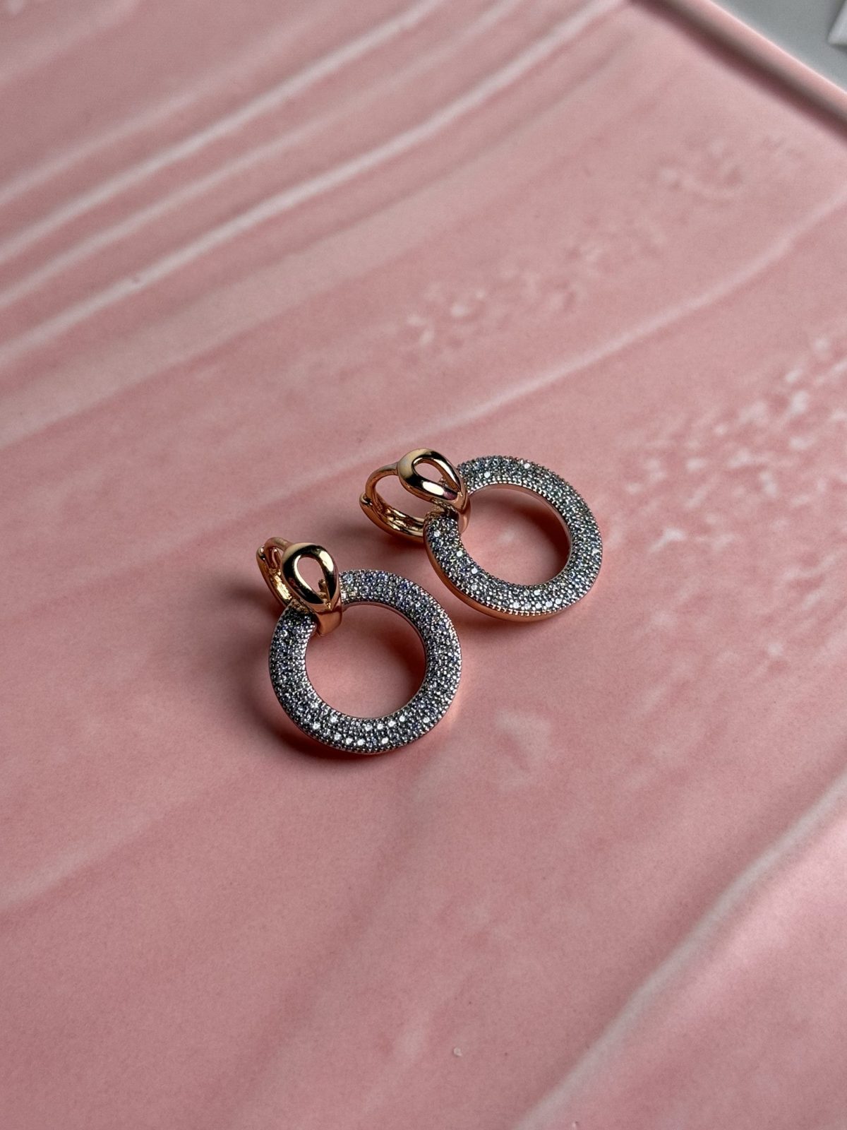 Sparkling Circle Crystal Stud Earrings