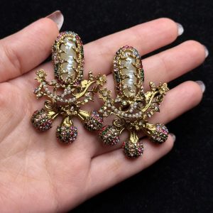 Baroque Pearl Celestial Starburst Earrings multi