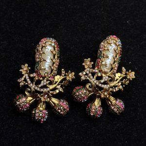 Baroque Pearl Celestial Starburst Earrings multi