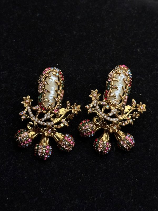 Baroque Pearl Celestial Starburst Earrings multi