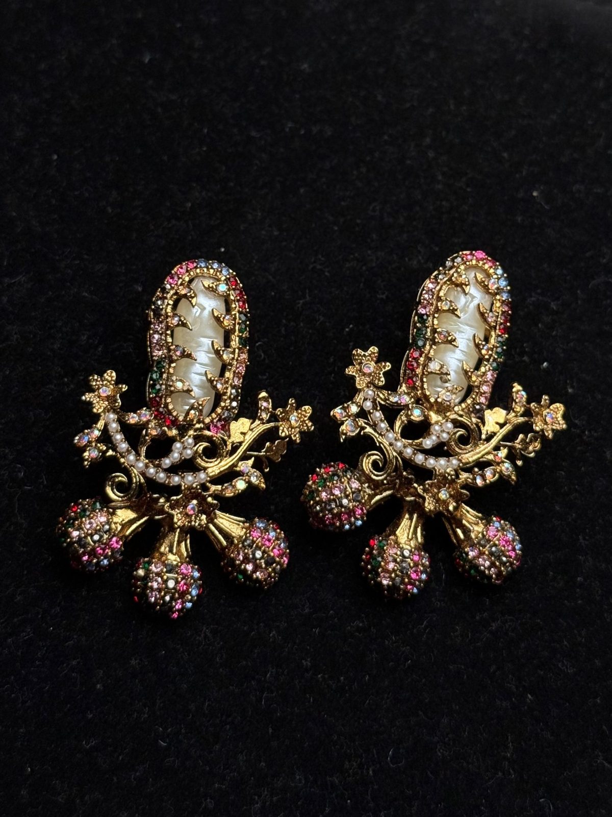 Baroque Pearl Celestial Starburst Earrings multi