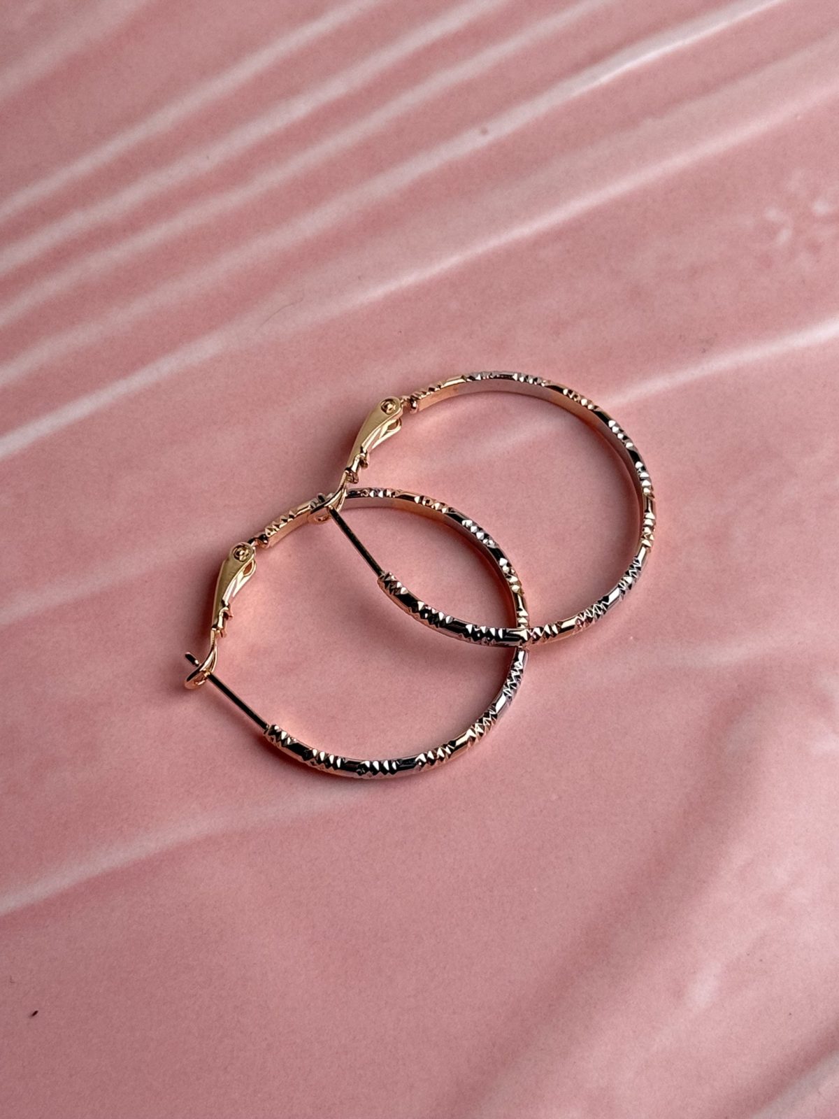 Gold and silver combo hoops