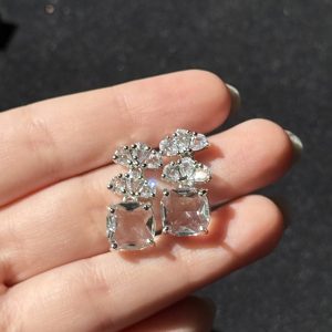 Cushion Cut Crystal Stud Crystal