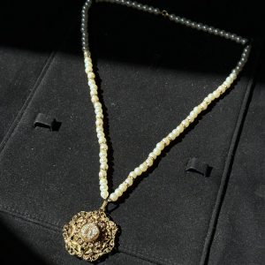 Divine Calligraphy Pearl Pendant Necklace