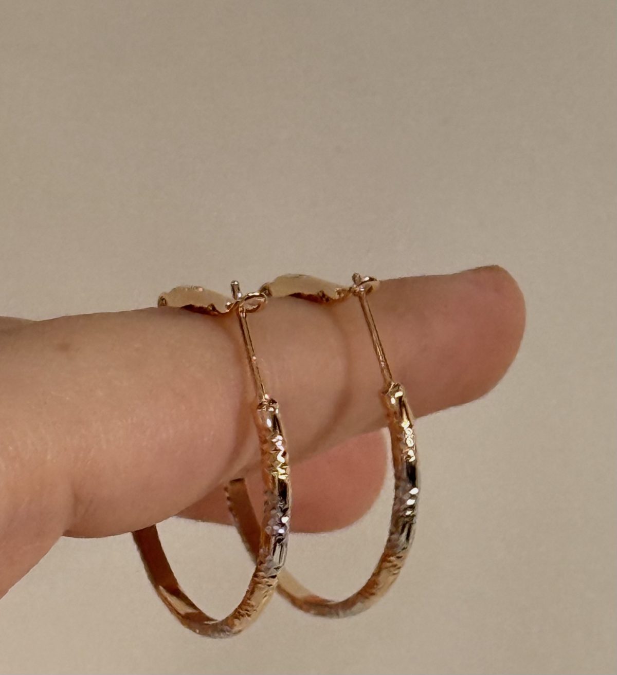 Two-Tone Twisted Hoop Earrings