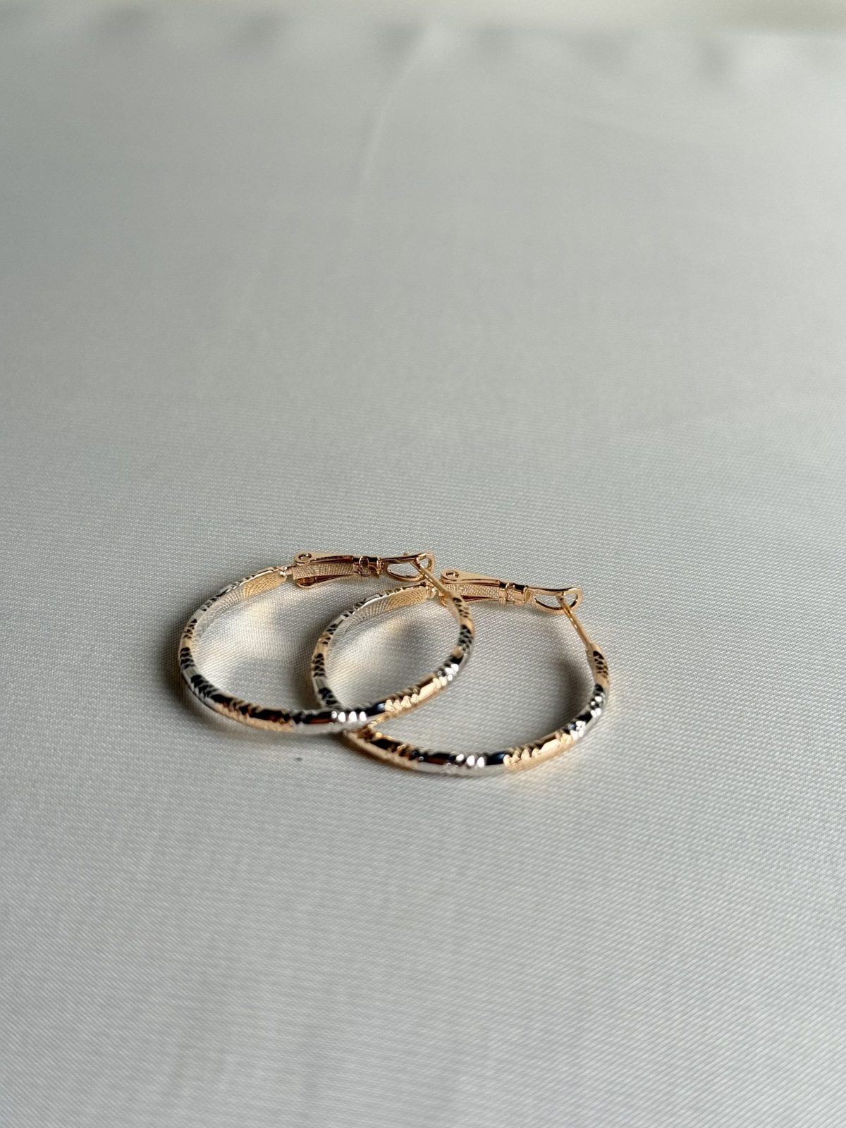 Two-Tone Twisted Hoop Earrings