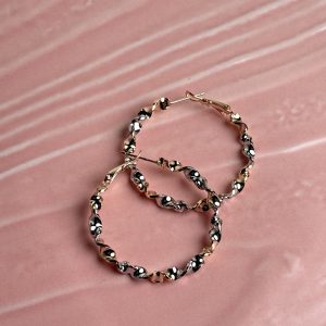 Luna Two-Tone Twisted Hoop