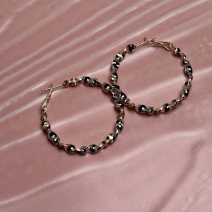 Luna Two-Tone Twisted Hoop