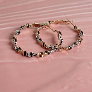 Luna Two-Tone Twisted Hoop