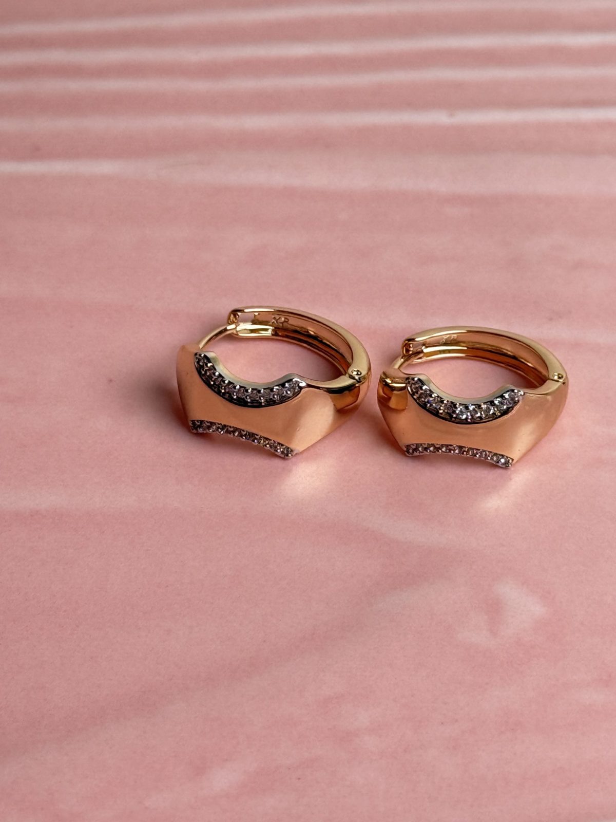 Mina Geometric Crystal Hoop Earrings