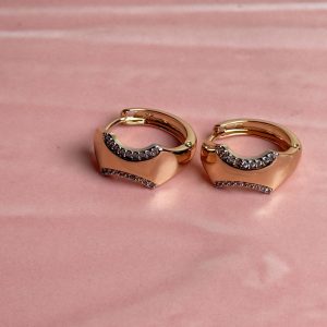 Mina Geometric Crystal Hoop Earrings