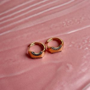 Mina Geometric Crystal Hoop Earrings