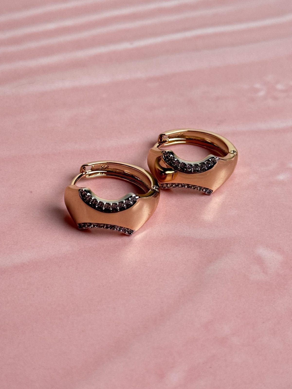 Mina Geometric Crystal Hoop Earrings