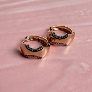 Mina Geometric Crystal Hoop Earrings