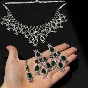 Nova Emerald Green Statement Necklace Set