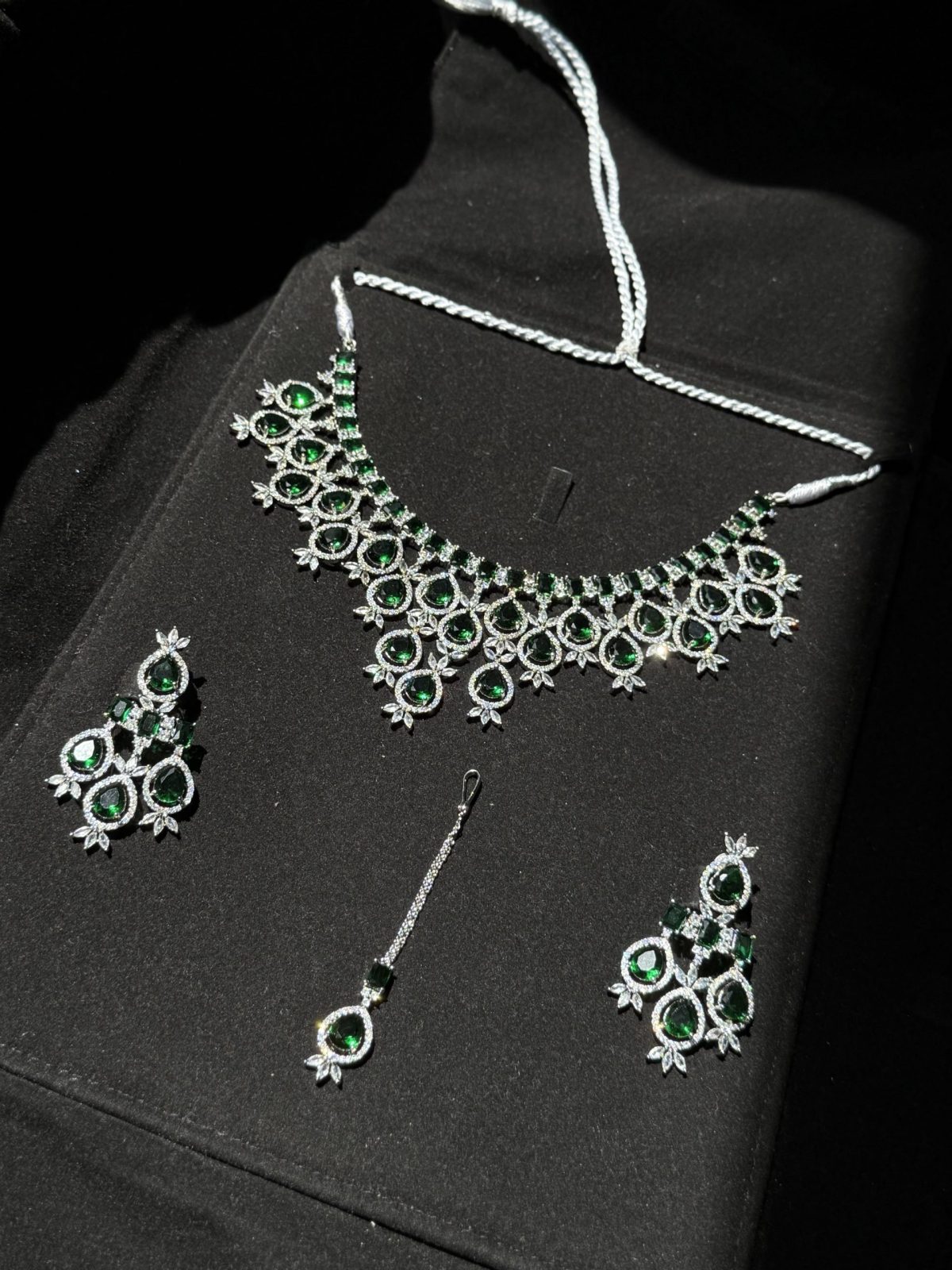 Nova Emerald Green Statement Necklace Set