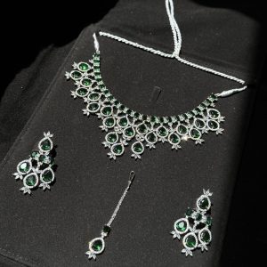 Nova Emerald Green Statement Necklace Set