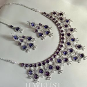 Nova Purple Statement Necklace Set Green