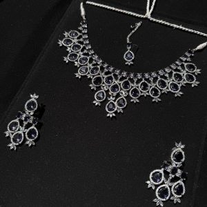 Nova Emerald Green Statement Necklace Set Purple