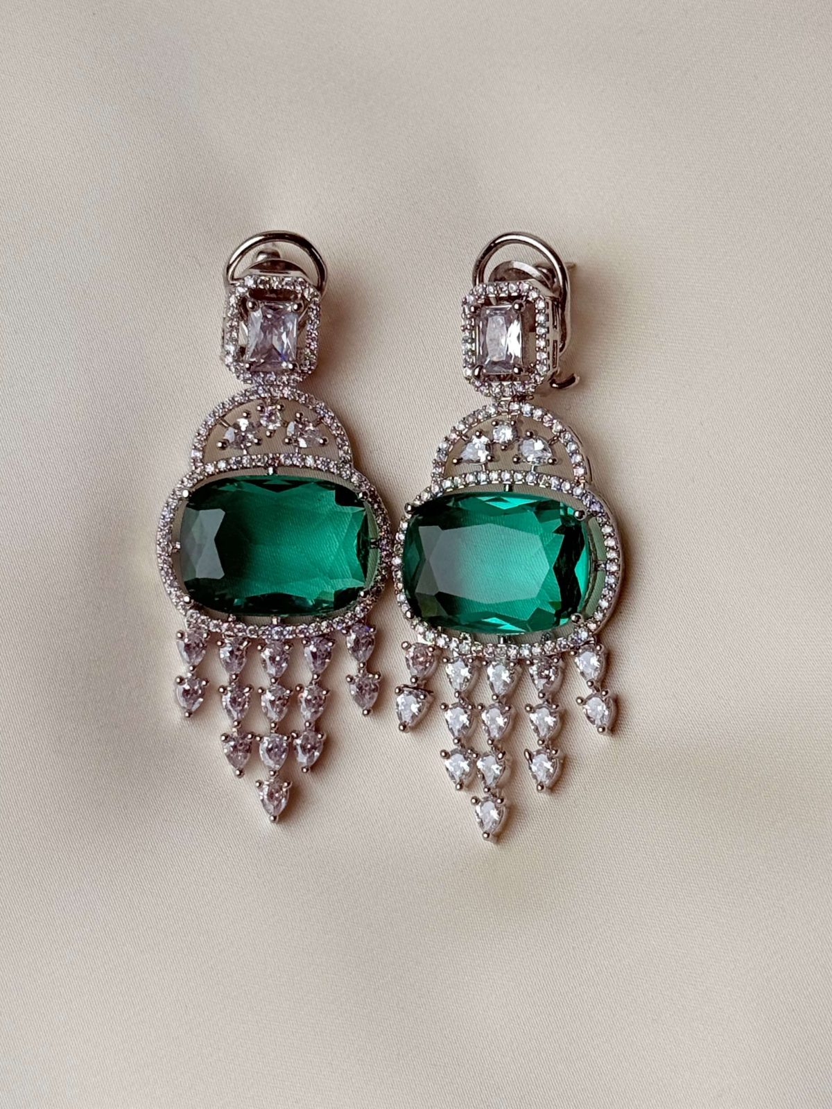 Glamorous Crystal Drop Jewellery Earrings in Sea Green - Jewelist.pk Fashion Jewellery