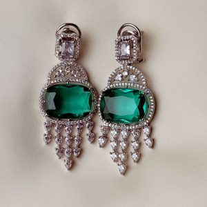 Glamorous Crystal Drop Jewellery Earrings in Sea Green - Jewelist.pk Fashion Jewellery