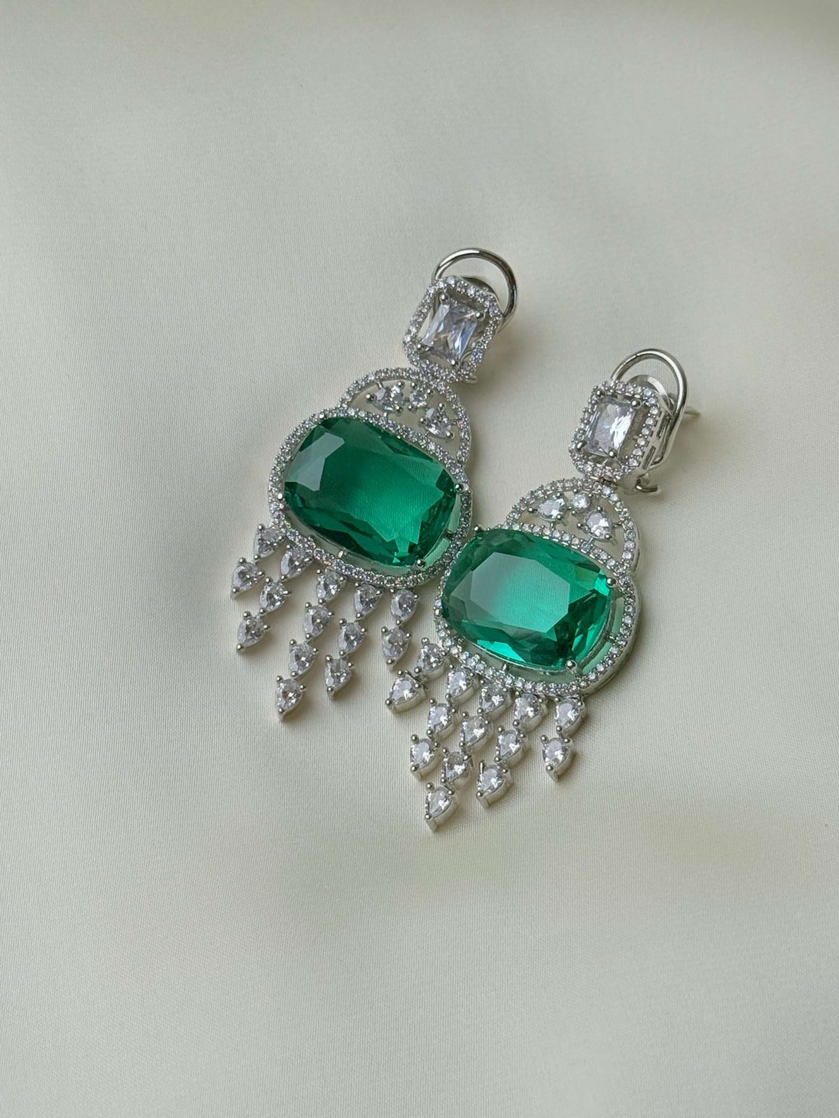 Glamorous Crystal Drop Jewellery Earrings in Sea Green - Jewelist.pk Fashion Jewellery