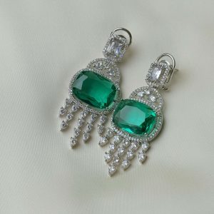 Glamorous Crystal Drop Jewellery Earrings in Sea Green - Jewelist.pk Fashion Jewellery