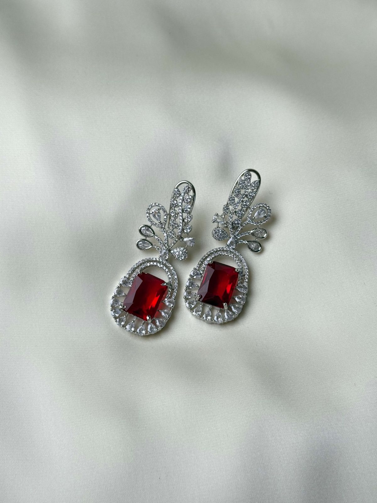 Crimson Drops Dazzling Red Crystal Drop Jewellery Earrings - Jewelist.pk (Fashion Jewellery)