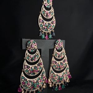 Heirloom Symphony Kundan & Gemstone Chandbali Earrings - Jewelist.pk