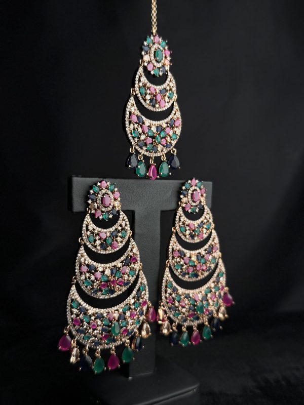 Heirloom Symphony Kundan & Gemstone Chandbali Earrings - Jewelist.pk