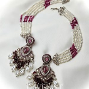 Jasmine Bloom Crystal Drop Earrings in Berry - Jewelist.pk Fashion Jewellery
