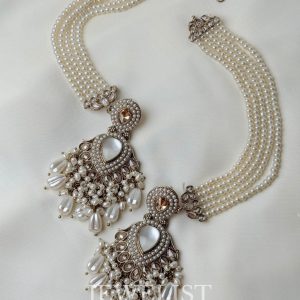 Jasmine Bloom Crystal Drop Earrings in White - Jewelist.pk Fashion Jewellery