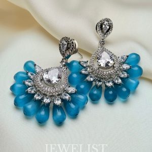 Jewel Fan Aqua Jewellery Earrings - Jewelist.pk (Fashion Jewellery)