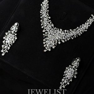 Lumina Bloom Bridal American Diamond Necklace Set - Jewelist.pk Artificial Jewellery