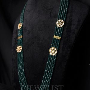 Noor Kundan Mala with emerald-toned beads