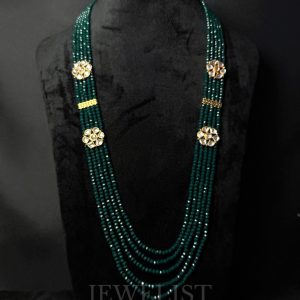 Noor Kundan Mala with emerald-toned beads