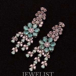 Turquoise Flora Elegance Necklace Set with Maang Tikka - Jewelist.pk Artificial Jewellery