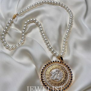 Divine Calligraphy Pearl Malas - Islamic Jewellery with Gold and Colorful Stones by Jewelist.pk