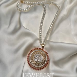 Divine Calligraphy Pearl Malas - Islamic Jewellery with Gold and Colorful Stones by Jewelist.pk