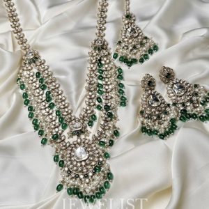 Exquisite Meera Long Kundan Mala Bridal Set - Artificial Kundan Bridal Jewellery Pakistan by Jewelist.pk
