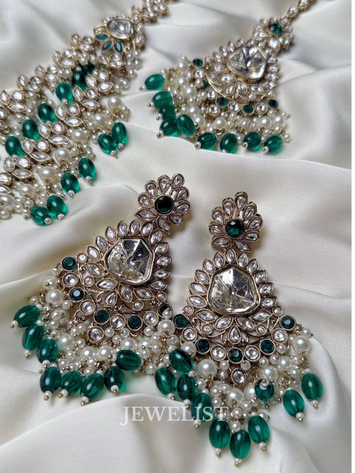 Exquisite Meera Long Kundan Mala Bridal Set - Artificial Kundan Bridal Jewellery Pakistan by Jewelist.pk