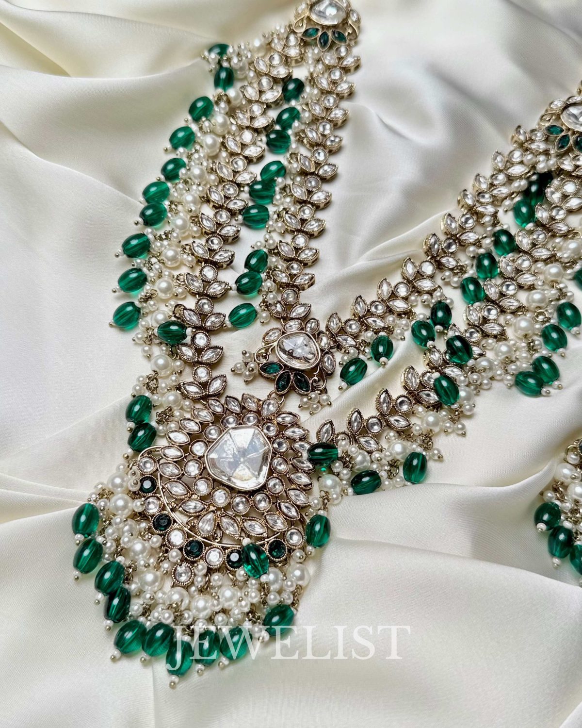 Exquisite Meera Long Kundan Mala Bridal Set - Artificial Kundan Bridal Jewellery Pakistan by Jewelist.pk